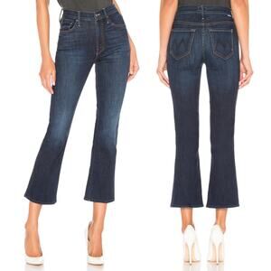 MOTHER | The Outsider Crop in Up Your Alley Dark Wash Cropped Flare Jeans 24